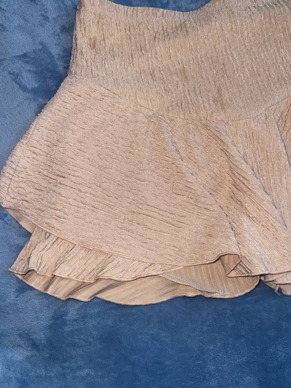 Light Tan Ruffled Women's Skirt - Brand Unspecified